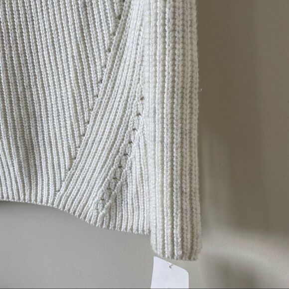 Trouvé-Chunky Knit Ivory/Grey Split Back Sweater - Picture 6 of 14